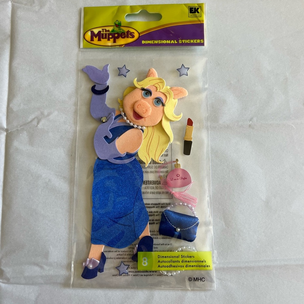 NWT EK Success Jolees The Muppets Miss Piggy Dimensional Sticker Set